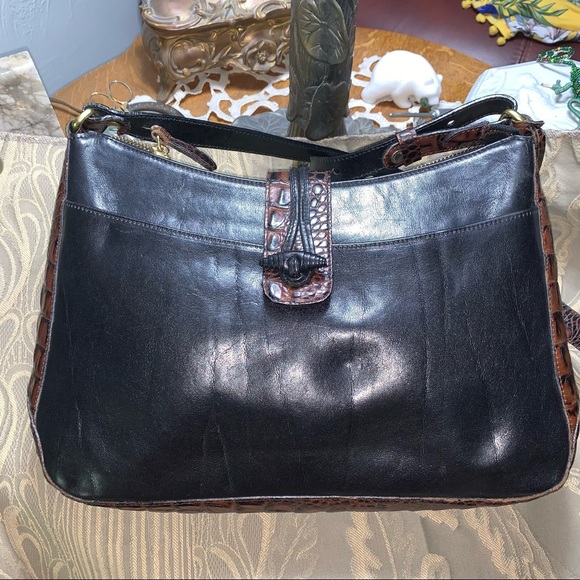 Brahmin Black w/Brown Croc Trim - Picture 7 of 17